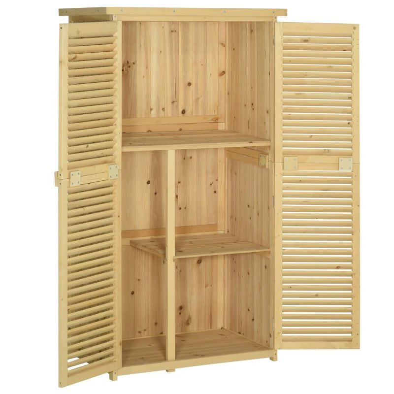 Nancy's Talamone Tuinkast - Buitenkast - Tuinschuurtje - Weerbestendig - Grenenhout / Sparrenhout - ± 85 x 45 x 160 cm