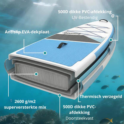 Nancy's Puntone Stand-Up Paddleboard - Kajak Board - Paddle Board - Blauw - ± 320 x 80 x 15 cm