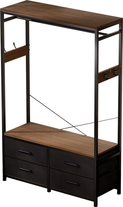 Casamoda Kledingkast - Wandgarderobe - Kledingrek - Kleerkast - Kapstok - Walnoot - 100 x 40 x 180 cm