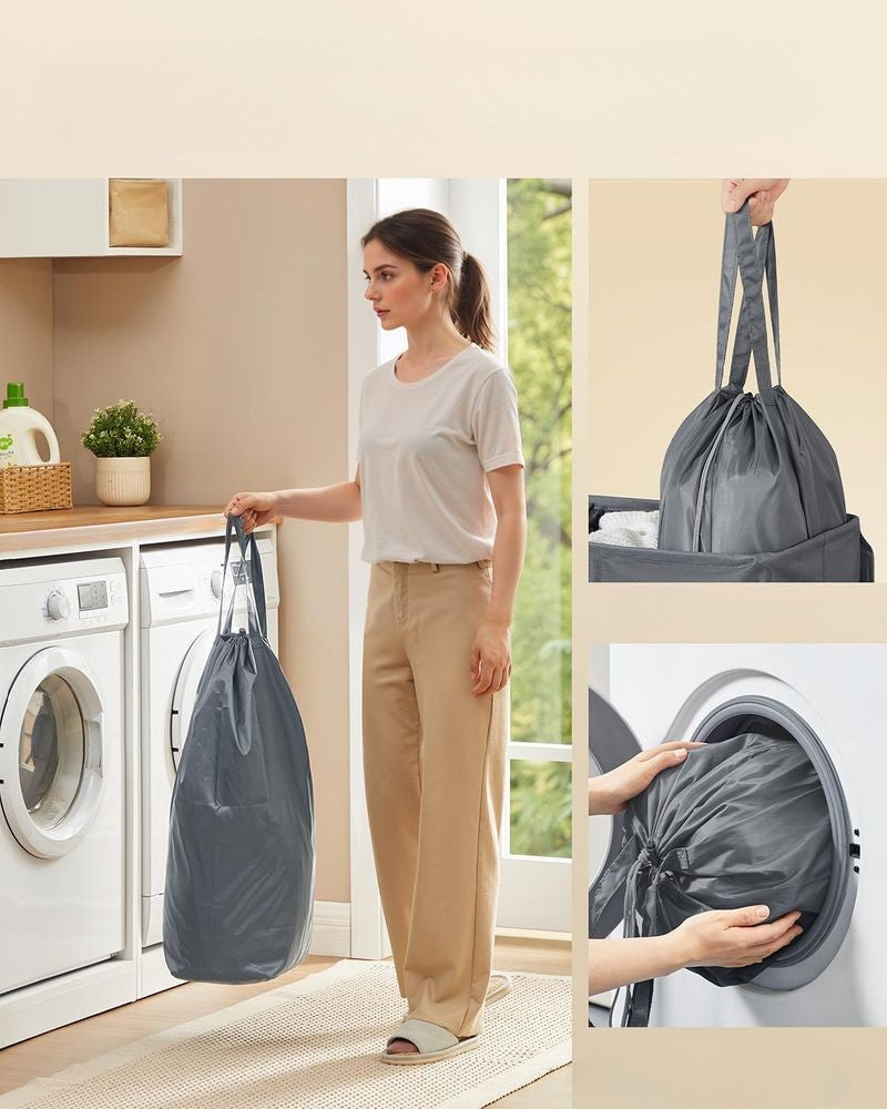 Nancy's Molinella Wasmand - Wasbox - Was sorteerder - 3 vakken - Donkergrijs - 160 Liter