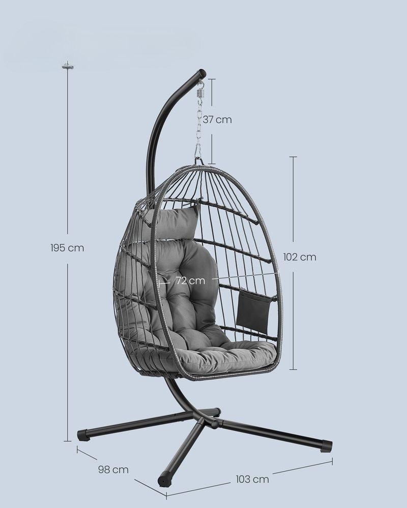 Nancy's Rovescala Loungestoel - Ei-stoel - Tuinstoel - Ergonomisch - Grijs
