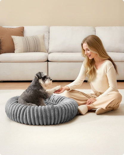 Nancy's Pianoro Hondenkussen - Hondenmand - Hondenbed - Rond - Grijs - Ø 70 x 20 cm