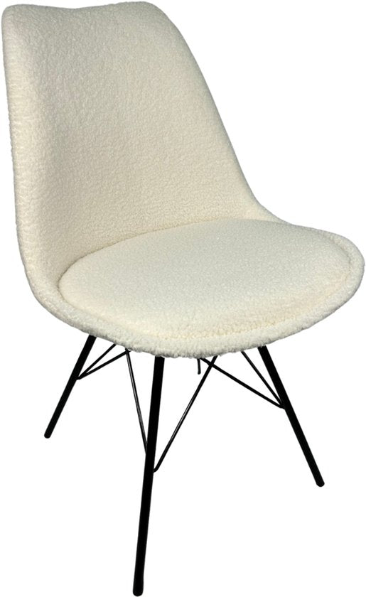 Casamoda Eetkamerstoelen - Set van 4 - Keukenstoelen - Off White - Teddy