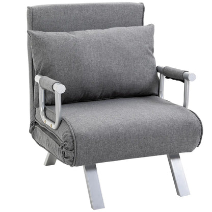 Nancy's Manarola Slaapbank - Slaapfauteuil - Verstelbaar - Grijs - Linnen
