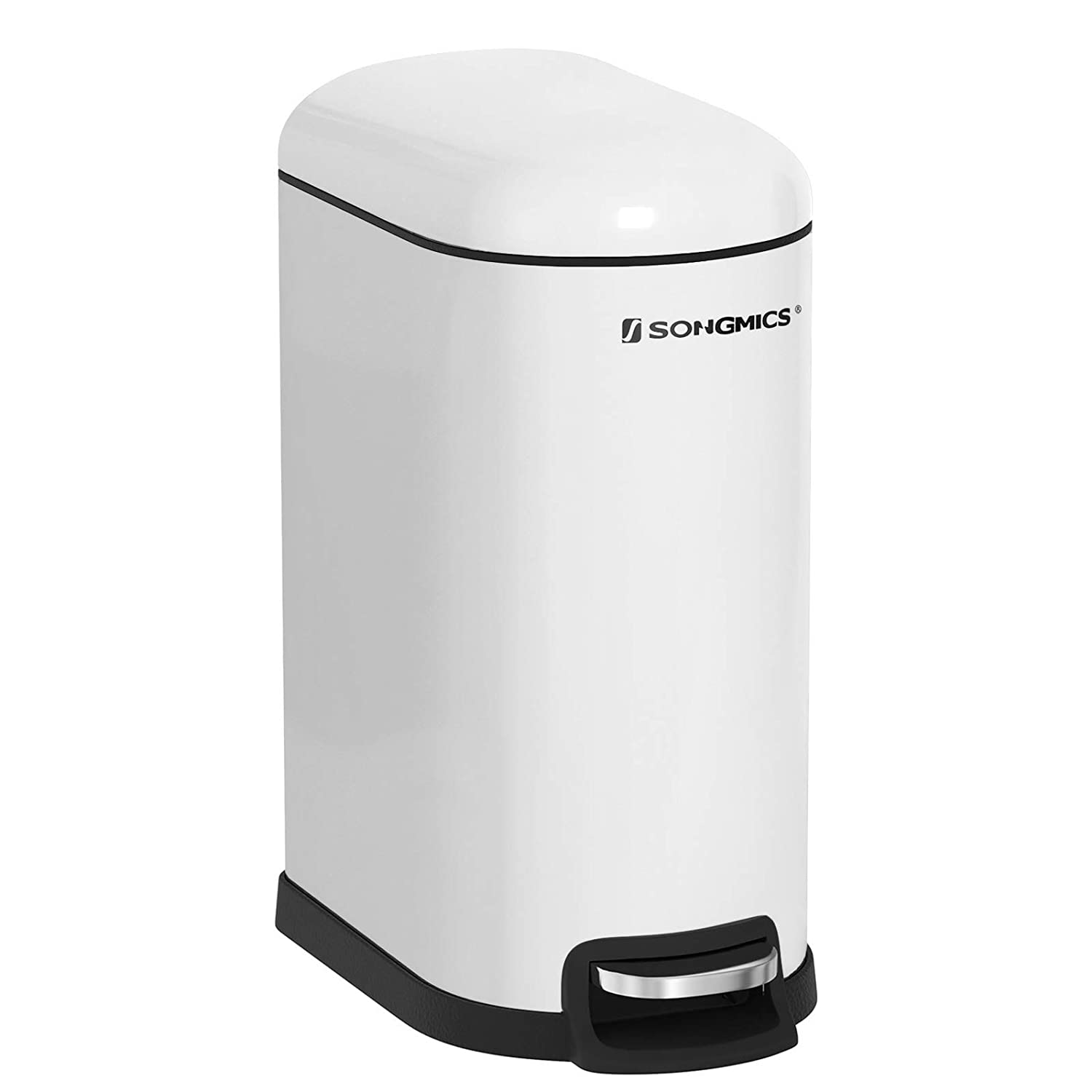 Nancy's Hawkes Pedaalemmer - Afvalemmer - Prullenbakje - Wit - Staal - 10 Liter