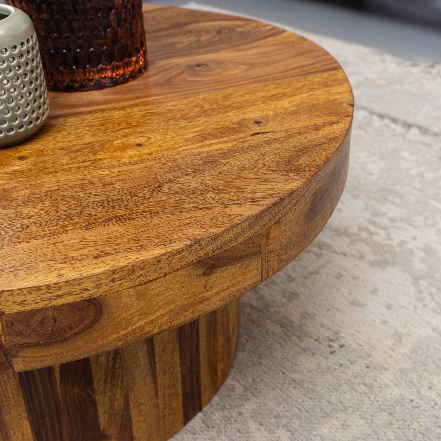 Nancy's Yumo Salontafel - Koffietafel - Bijzettafel - Massief Sheesham Hout - Ø 60 x 30 cm