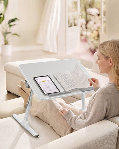 Nancy's Tignale Laptoptafel - Laptopstandaard - Bedtafel - In Hoogte Verstelbaar - Grijs