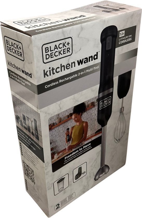 Nancy's Black & Decker BCKM1012KB-QW Draadloze Staafmixerset - Handmixer - 5 Snelheden - Zwart