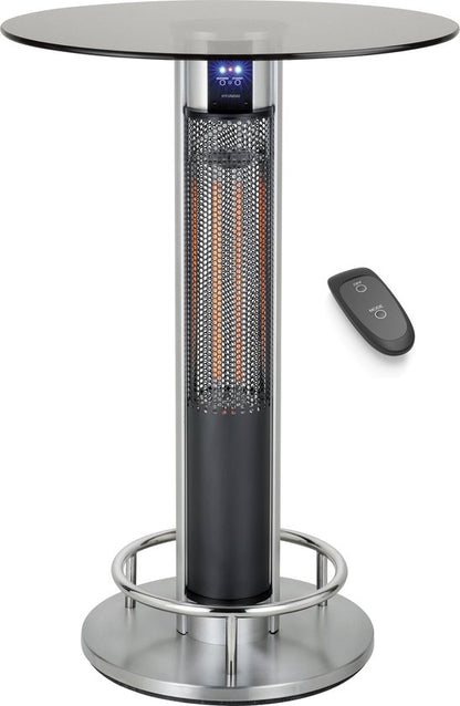 Hyundai Statafel met elektrische verwarming - Bartafel - Heater terrasverwarming - Infrarood verwarming - 1600W - Ø 70 x 110 cm