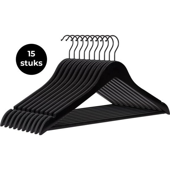 Eleganca Luxury clothes hangers 15 pieces Black 