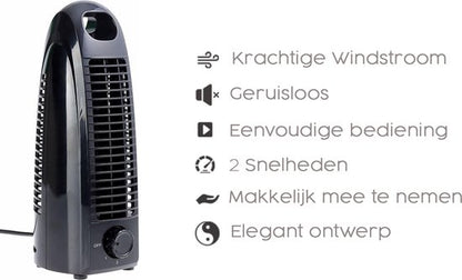 Nancy's Opus2 Tafelventilator - Ventilator - 2 standen - Zwart