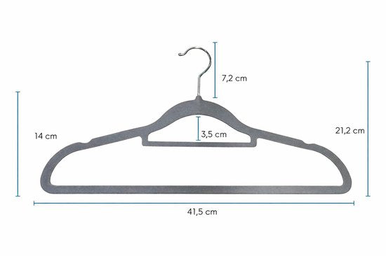 Nancy's Eleganca Kledinghangers - Set van 30 - Kleerhangers - Met Broeklat - Anti-Slip - Kunststof - Grijs