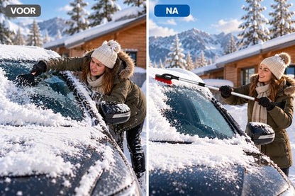 Nancy's Auto IJskrabber met Sneeuwborstel - Ruitenkrabber - Sneeuwkrabber - Antislip - Uitschuifbaar