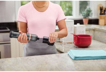 Nancy's BLACK+DECKER KitchenWand 4-in-1 Draadloze Staafmixer - Staafmixer Set - Multifunctioneel - Hakmolen en Garde - Accu - Zwart