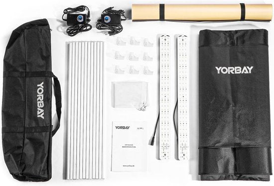 Yorbay Fotobox Fotostudio Met Dimbare LED-verlichting - 4 Achtergrondfolies - Zwart - 60 x 60 x 60cm