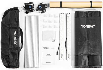 Yorbay Fotobox Fotostudio Met Dimbare LED-verlichting - 4 Achtergrondfolies - Zwart - 60 x 60 x 60cm