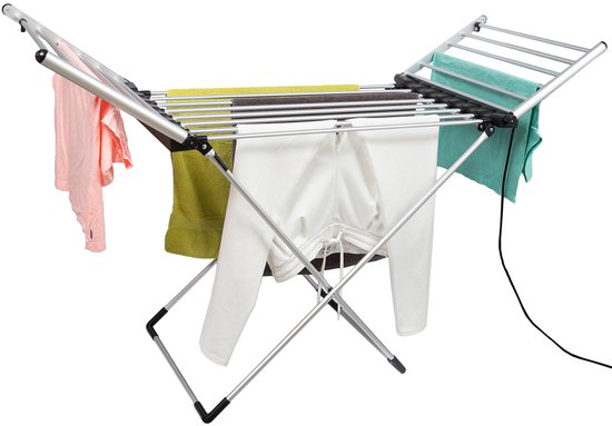Eleganca Elektrisch Droogrek - Verwarmd Wasrek - Elektrisch Wasrek - Zilver