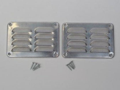 EASTWALL Ventilatierooster voor Blokhutten en Tuinhuisjes - Ventilatierooster Set - Zilver - 90 x 130 mm
