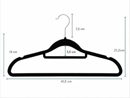 Nancy's Eleganca Kledinghangers - Set van 30 - Kleerhangers - Met Broeklat - Anti-Slip - Kunststof - Zwart