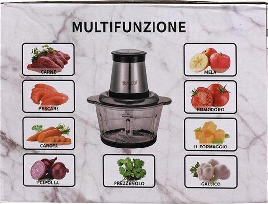 Nanyc's Stella Elektrische Groentesnijder - Vleesmolen - Keukenmachine - Hakmolen - Uiensnijder - Mulitfunctioneel - 500W - 1.8L