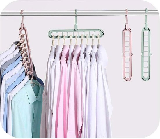Nancy's Tortoreto Multi-poort Klerenhangers - Set van 6 - Draaibaar Functionele kledinghanger - Kleerhanger - Plastic