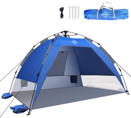 Nancy's Eastwall Standtent - Pop-up Campingtent - 3 tot 4 personen - Blauw - 215 × 155 × 135 cm