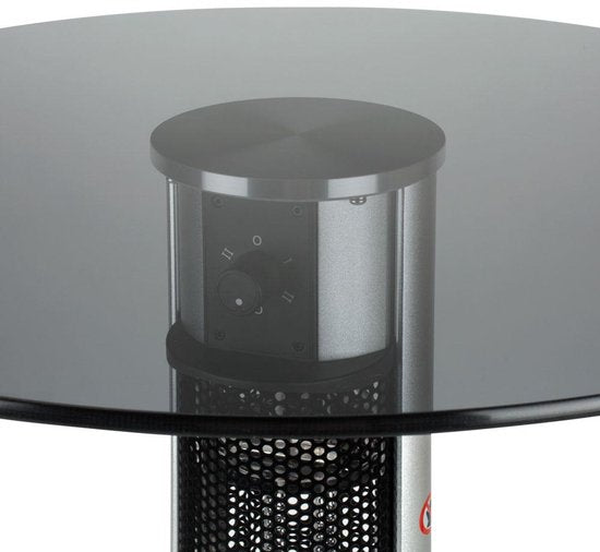 Hyundai Statafel met elektrische verwarming - Bartafel - Heater terrasverwarming - Infrarood verwarming - 1600W - Ø 70 x 110 cm