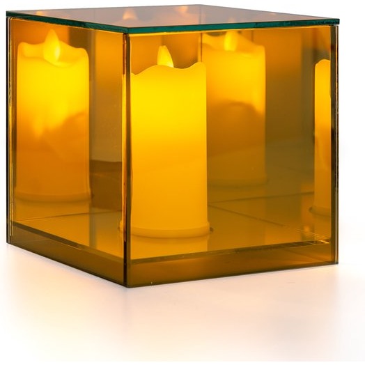 Countryfield Spiegelbox Elite - LED Kaars op Batterij - Sfeerlicht - Met Timer - Goudkleurig