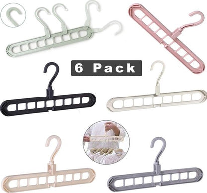 Nancy's Tortoreto Multi-poort Klerenhangers - Set van 6 - Draaibaar Functionele kledinghanger - Kleerhanger - Plastic