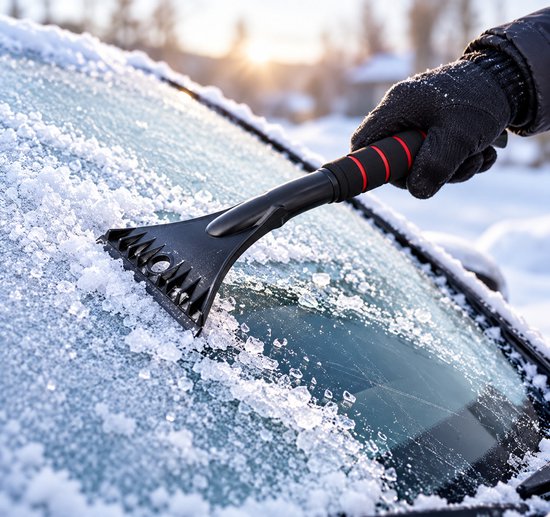 Nancy's IJskrabber met Sneeuwborstel - Sneeuwkrabber - Ruitenkrabber - Sneeuw- en IJsverwijderaar - Voor Auto & Autoruiten - Zwart