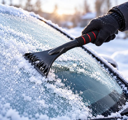 Nancy's IJskrabber met Sneeuwborstel - Sneeuwkrabber - Ruitenkrabber - Sneeuw- en IJsverwijderaar - Voor Auto & Autoruiten - Zwart