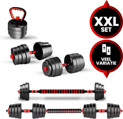 Venom Sports verstelbare dumbbell set inclusief kettlebell 20KG