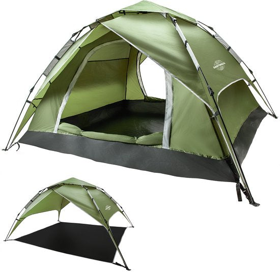 Nancy's Eastwall Kampeertent - Pop-up Campingtent - 4 Persoons Tent - UV-Bescherming - Groen - 230 x 230 x 145 cm