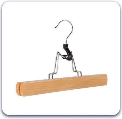 Nancy's Toscane Houten Rokhangers - Pantalonhanger - Kledinghanger - Hanger met klemsluiting - Set van 5 - Hout