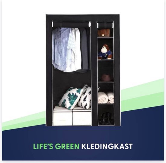 LG Life's Green KM3Z XL opvouwbare kledingkast Zwart