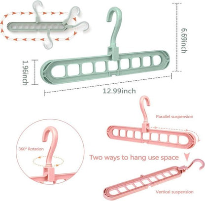 Nancy's Tortoreto Multi-poort Klerenhangers - Set van 6 - Draaibaar Functionele kledinghanger - Kleerhanger - Plastic