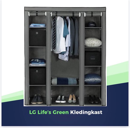 LG Life's Green KM1G XXL Opvouwbare Kledingkast Grijs