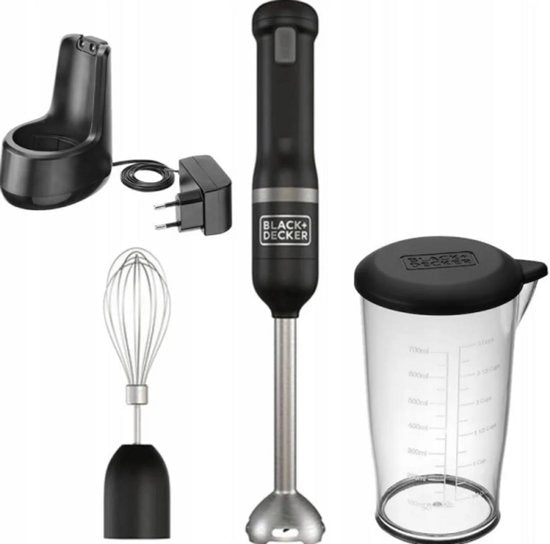 Nancy's Black & Decker BCKM1012KB-QW Draadloze Staafmixerset - Handmixer - 5 Snelheden - Zwart