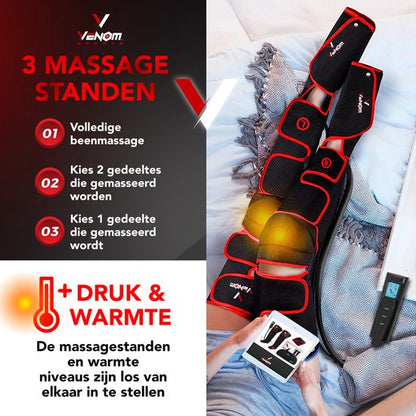 Venom Sports Air Pro Recovery - Beenmassage Apparaat - Voetmassage - Verstelbaar - 3 Massagestanden + Warmtefunctie