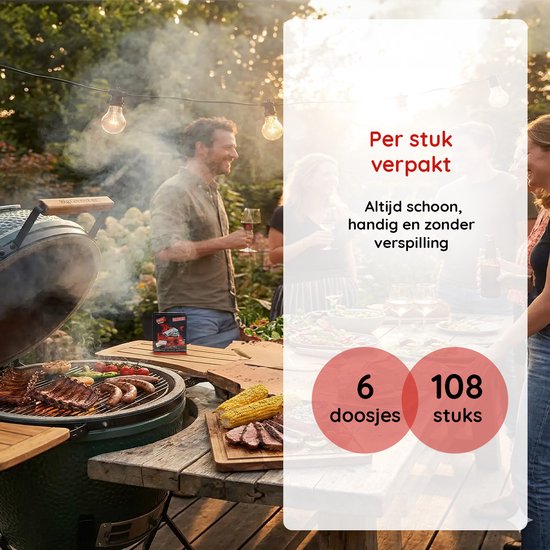 Nancy's PROF XL Aanmaakblokjes - oor Aansteken Open Haard, Vuurkorf, Houtkachel en Barbecue - Set van 6 doosjes - 108 stuks - Wit