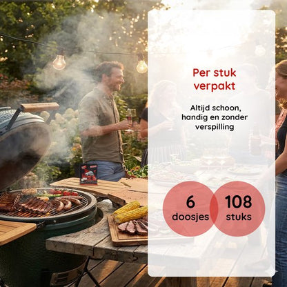 Nancy's PROF XL Aanmaakblokjes - oor Aansteken Open Haard, Vuurkorf, Houtkachel en Barbecue - Set van 6 doosjes - 108 stuks - Wit