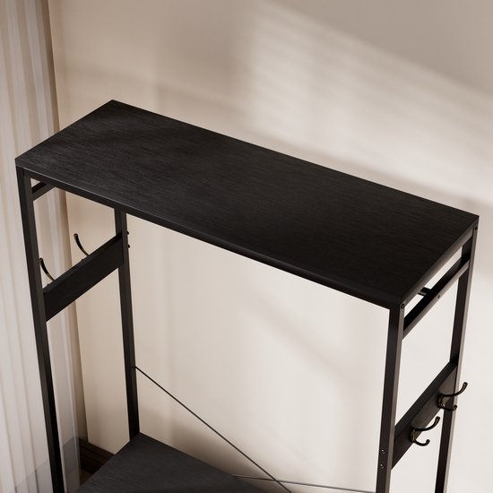 Casamoda Kledingkast - Wandgarderobe - Opbergkast - Kleerkast - Kapstok - Zwart - 100 x 40 x 180 cm