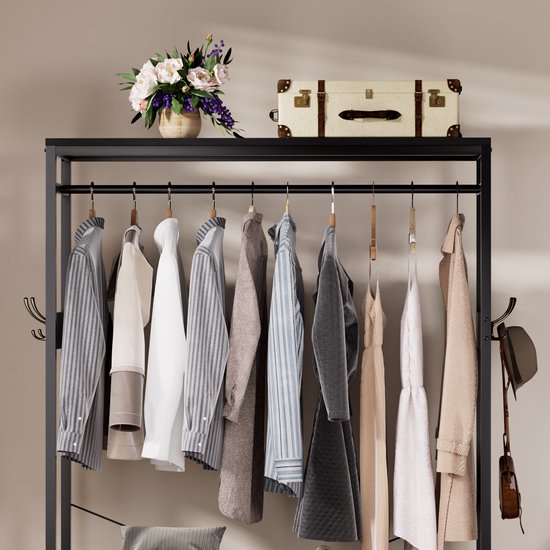 Casamoda Kledingkast - Wandgarderobe - Opbergkast - Kleerkast - Kapstok - Zwart - 100 x 40 x 180 cm