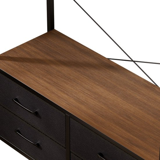 Casamoda Kledingkast - Wandgarderobe - Kledingrek - Kleerkast - Kapstok - Walnoot - 100 x 40 x 180 cm