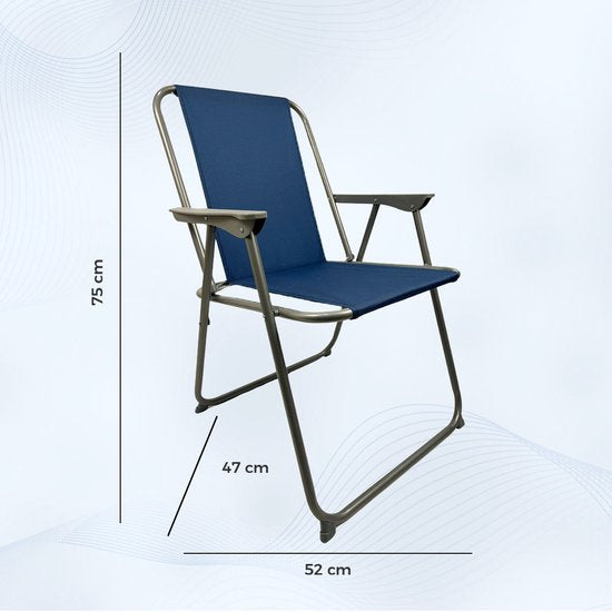 EASTWALL Opvouwbare Kampeerstoel - Campingstoel - Klapstoel - Visstoel - Blauw