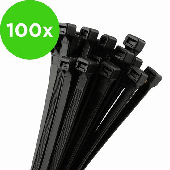 Eleganca Tie wraps - Kabelbinders - T rap - Tie rips - UV Bestendig - Draagkracht 80 kg - Zwart - 100 Stuks - 8.8 x 550 mm