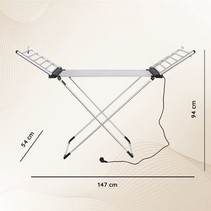 Eleganca Elektrisch Droogrek - Verwarmd Wasrek - Elektrisch Wasrek - Zilver