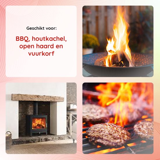Nancy's PROF XL Aanmaakblokjes - oor Aansteken Open Haard, Vuurkorf, Houtkachel en Barbecue - Set van 6 doosjes - 108 stuks - Wit