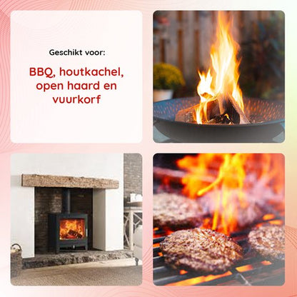 Nancy's PROF XL Aanmaakblokjes - oor Aansteken Open Haard, Vuurkorf, Houtkachel en Barbecue - Set van 6 doosjes - 108 stuks - Wit