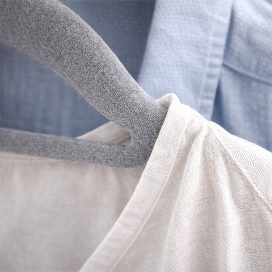 Nancy's Eleganca Kledinghangers - Set van 30 - Kleerhangers - Met Broeklat - Anti-Slip - Kunststof - Grijs